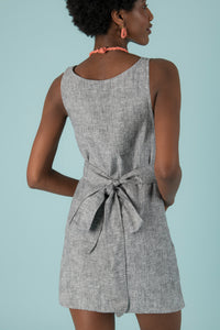 Mkanjo Tunic Dress in Grey Linen - Mayamiko Sustainable Fashion