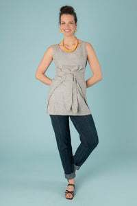 Mkanjo Tunic Dress in Grey Linen - Mayamiko Sustainable Fashion