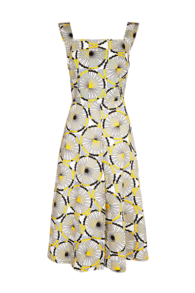 Chifundo Midi Dress in Yellow Kaleidoscope