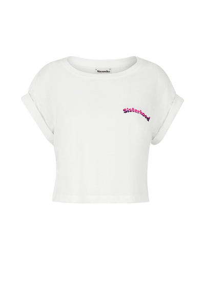 Sisterhood - Organic Cotton Embroidery Cropped T-shirt