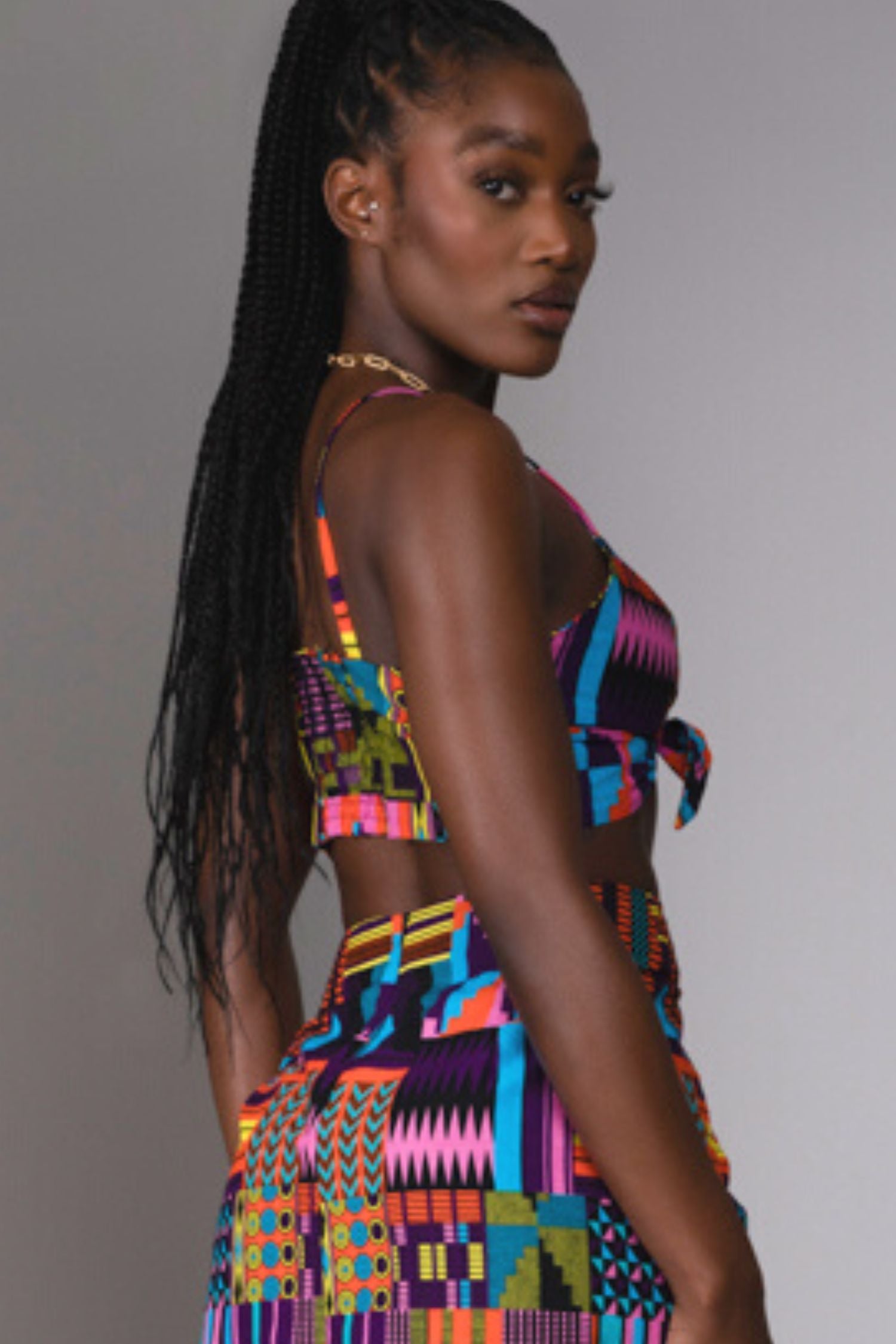 Patricia Bow Front Bralet in Savannah Rainbow