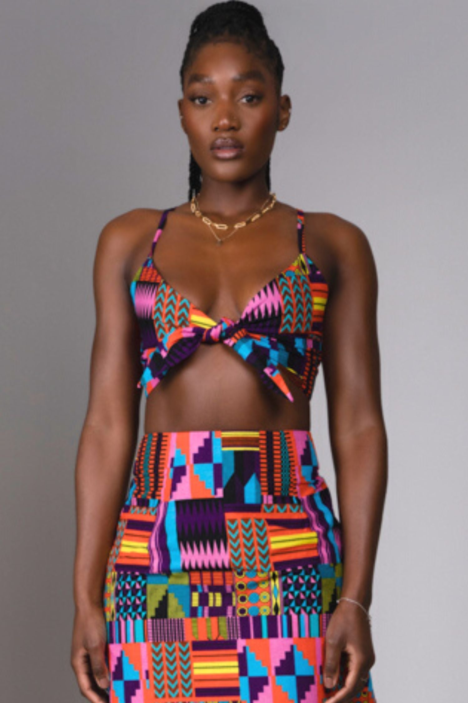 Patricia Bow Front Bralet in Savannah Rainbow