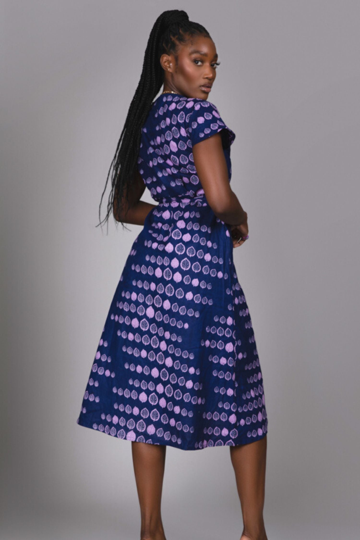 Dalitso Wrap Dress in Purple Flora