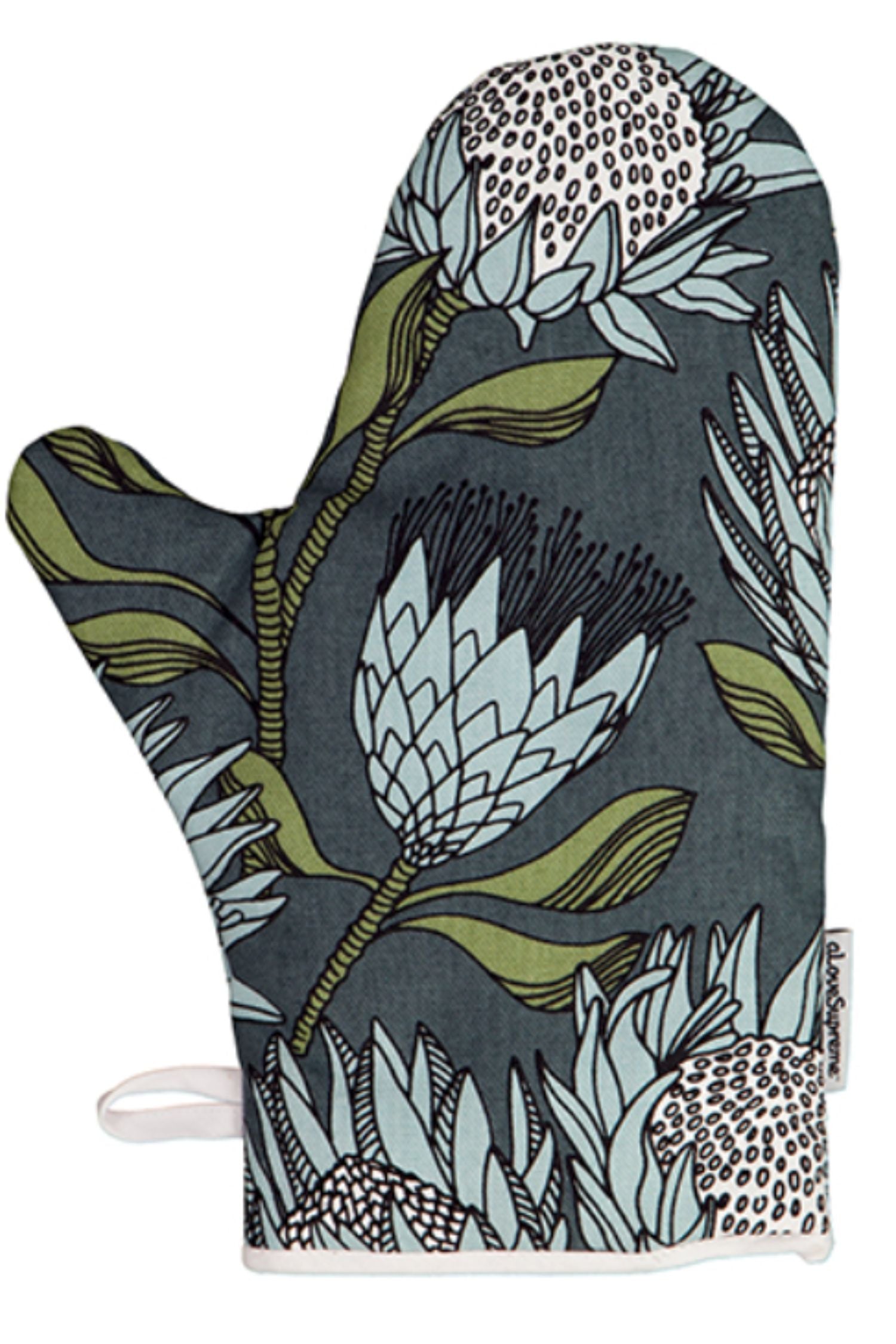 One Size Single Oven Glove - Blue Protea