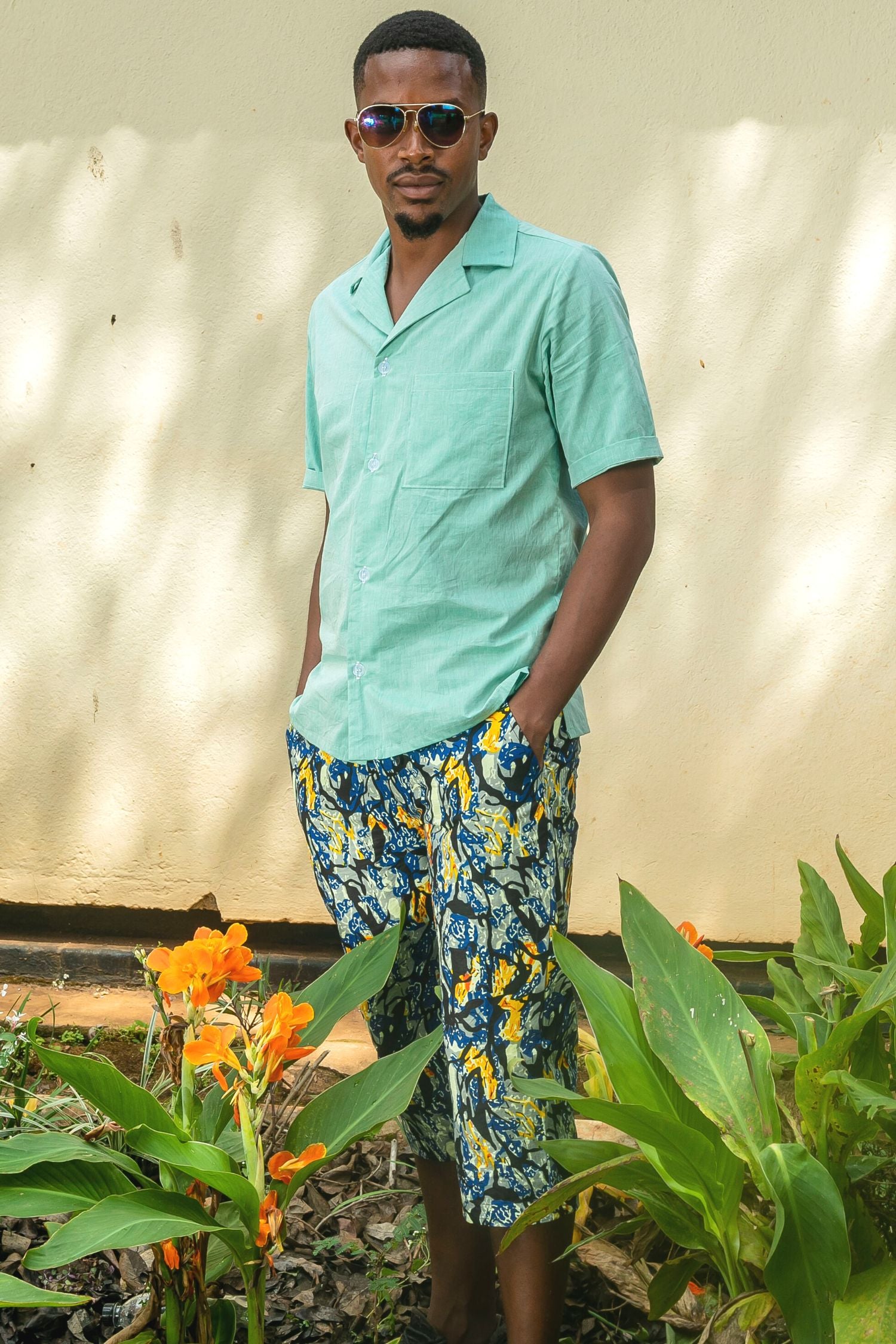 Tahj Unisex Shirt in Seafoam Green Organic Cotton