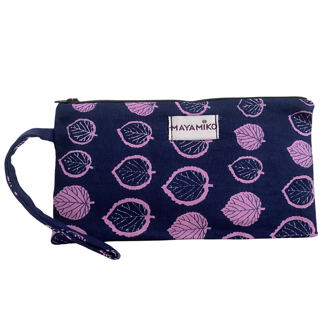Wrist bag in Purple Flora