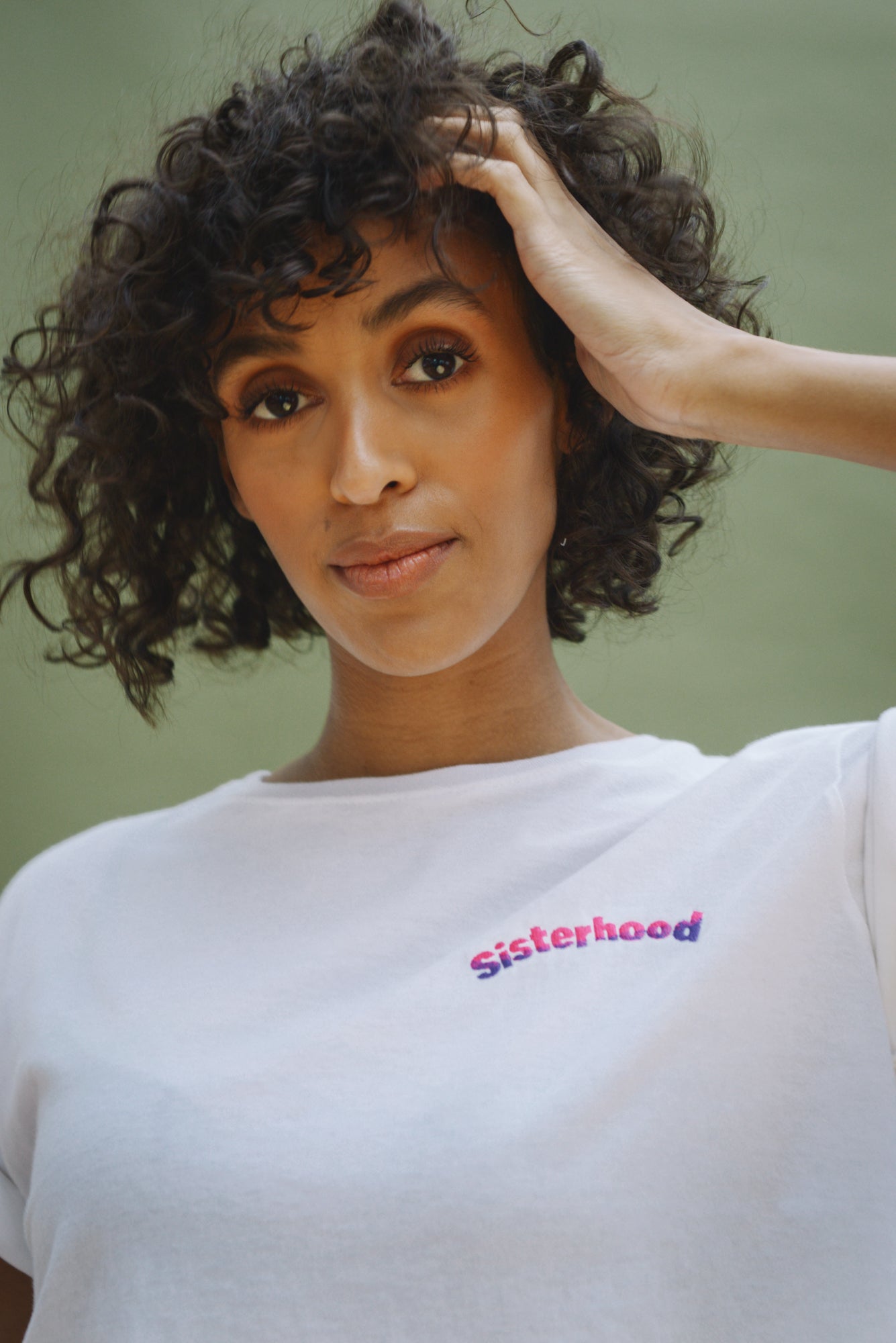 Sisterhood - Organic Cotton Embroidery Cropped T-shirt - Mayamiko Sustainable Fashion