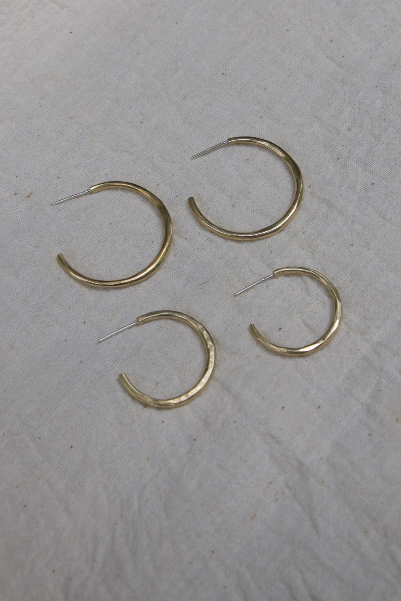 Nayo Large Hoops Brass Earrings