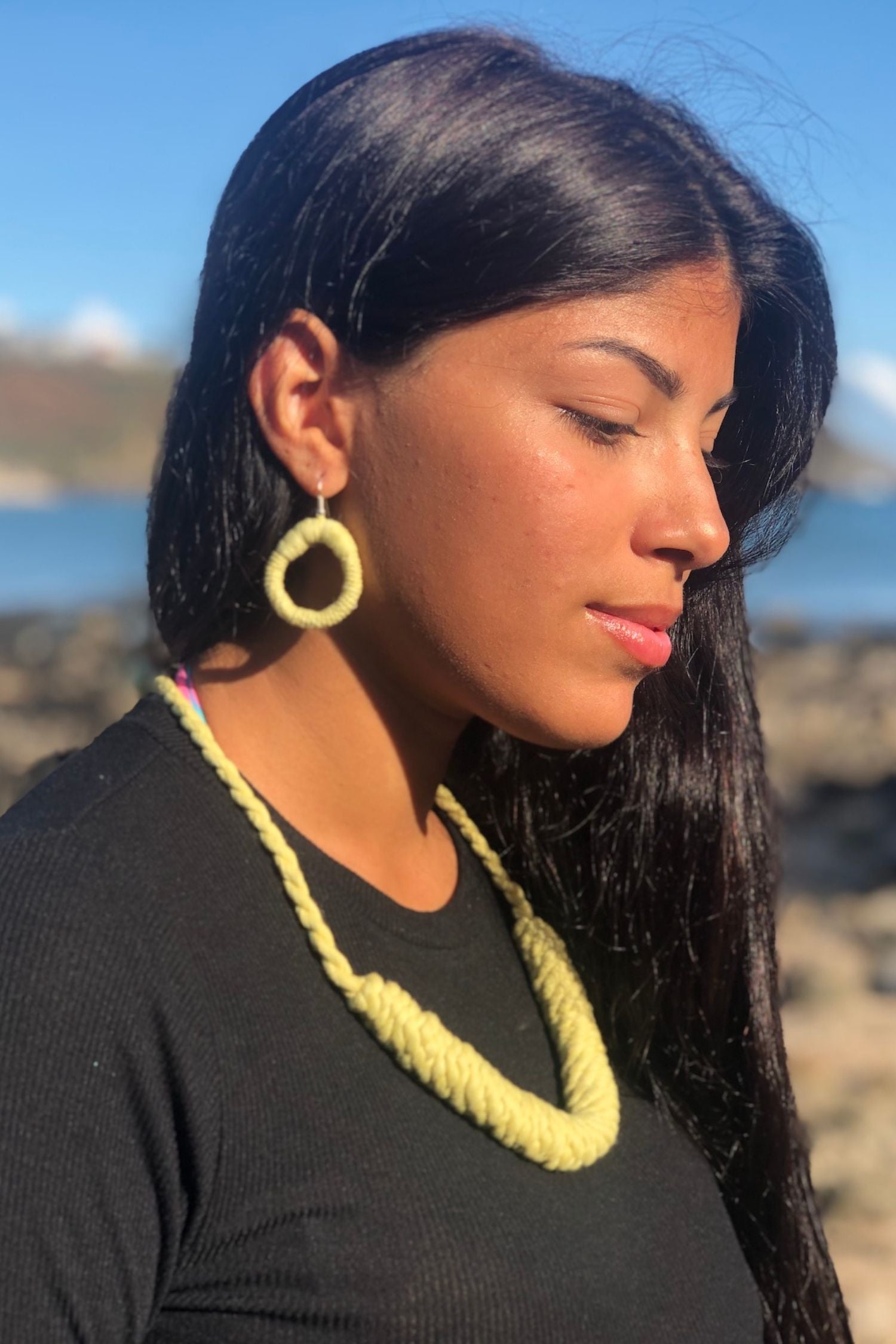 Necklace and Earrings set in Sunshine Yellow