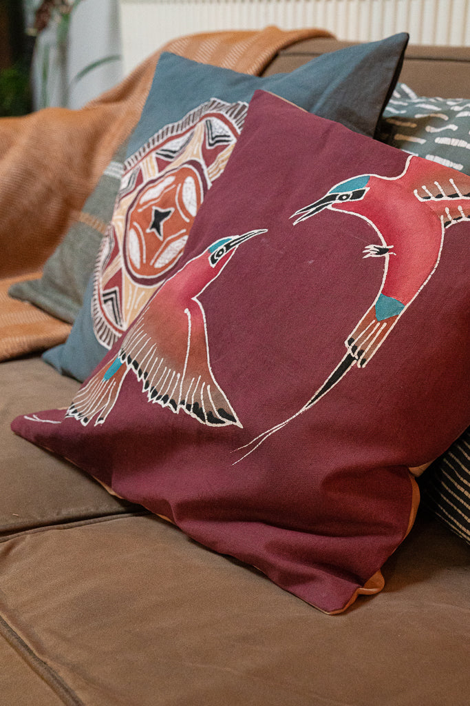Cushion Cover - Hand Painted Carmine Bee-eater