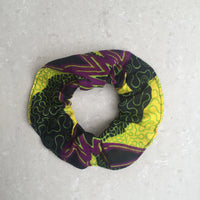 Scrunchie in Purple Leaf - Mayamiko Sustainable Fashion