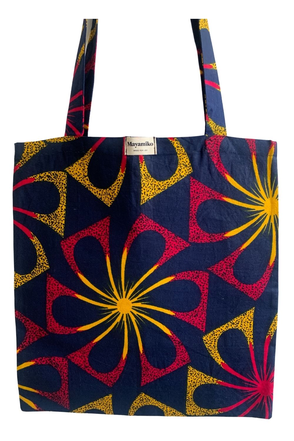 Fabric tote in navy floral