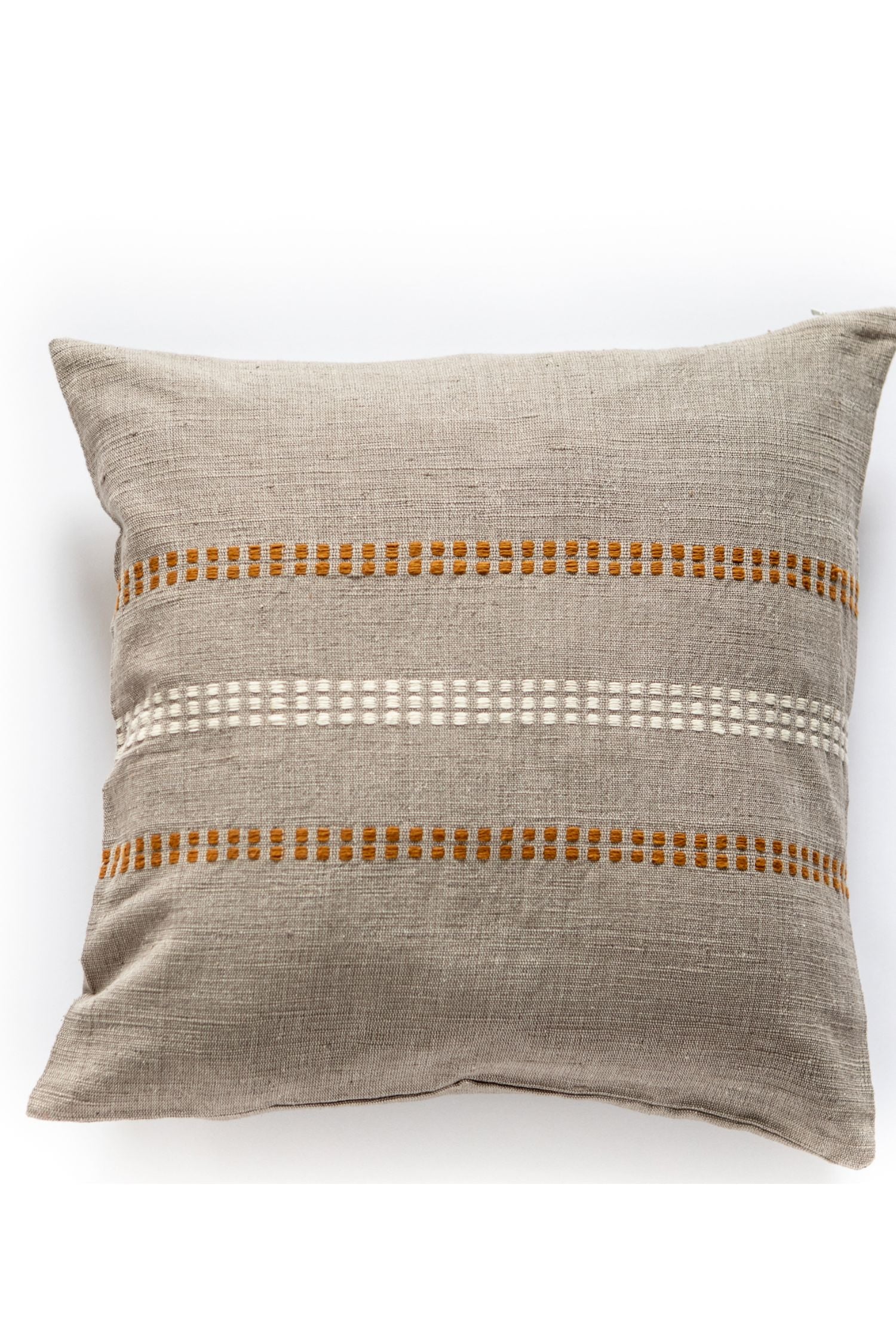 Hand Embroidered Cushion Cover - Stone