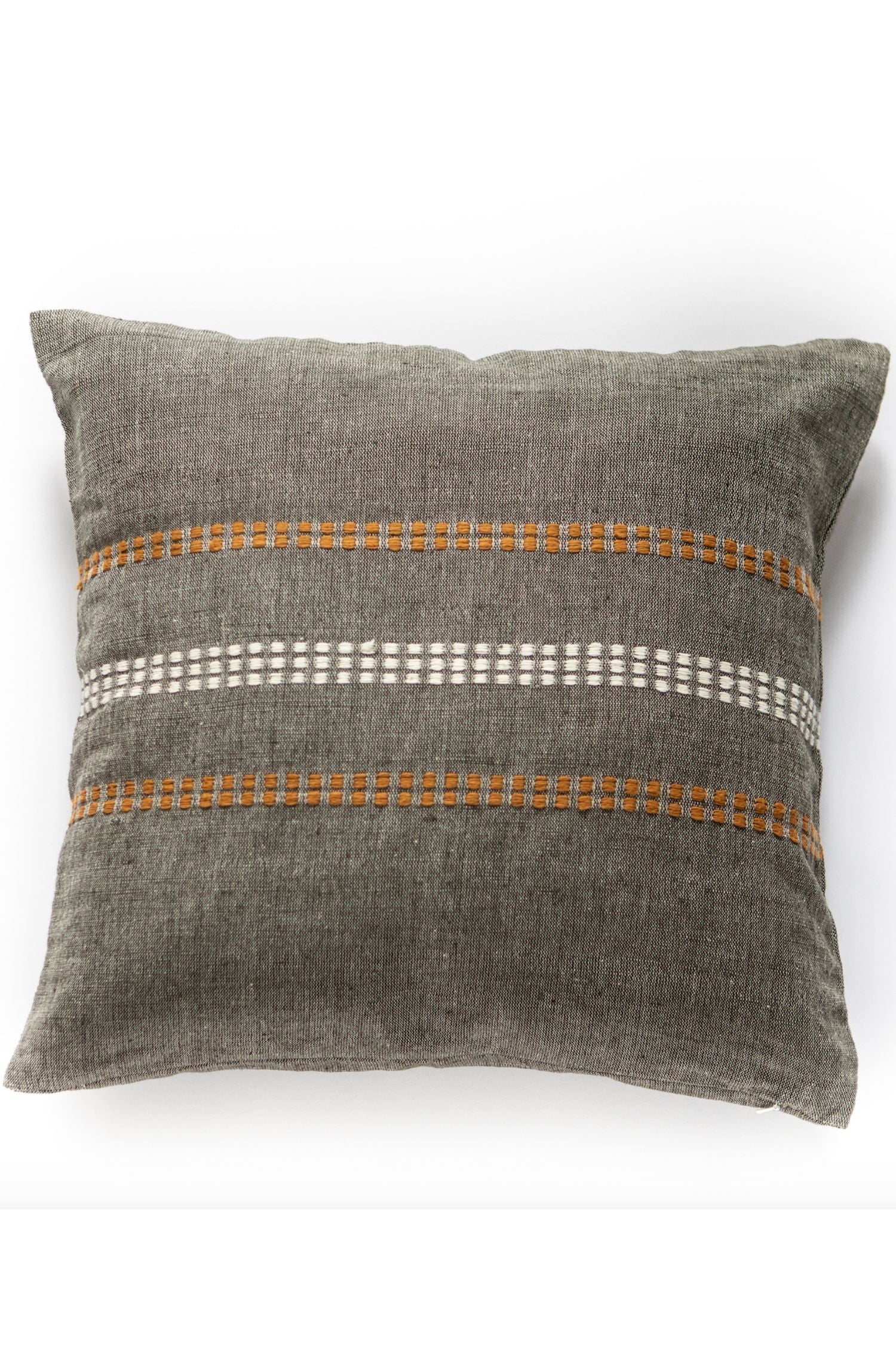 Hand Embroidered Cushion Cover - Grey